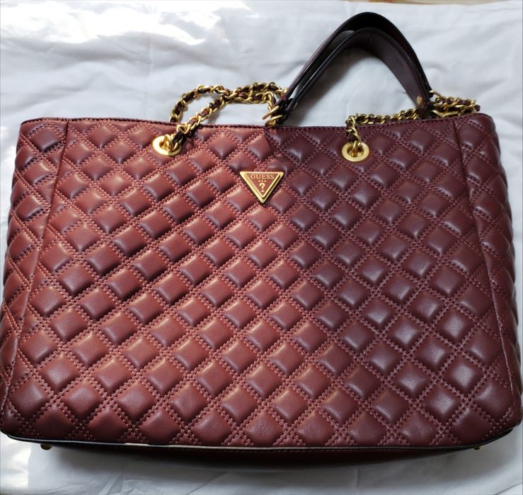 Geanta tote Guess burgundy noua