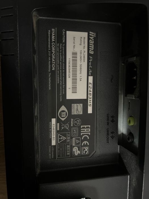 Vand doau monitore IIYAMA PROLITE B2483HS