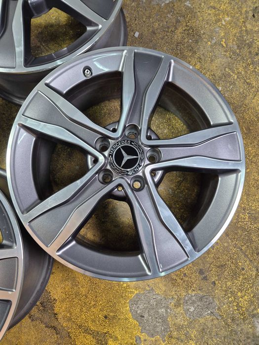 4 Jante Aliaj 5x112 17'' OEM Mercedes A-Class CLA GLA B-Class C-Class W205 W206 V-Class VITO VIANO + Senzori OEM Mercedes