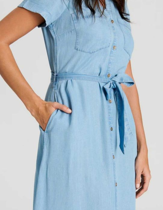 Оранжева рокля / Цикламена къса рокля/ Дънкова рокля / Рокля от лиосел