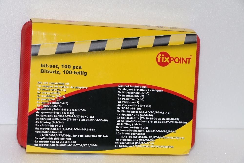 комплект битове, накрайници 100 бр., FIXPOINT Германия