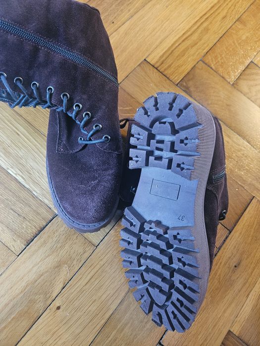 Ghete dama Benvenuti din piele naturala bordo 37