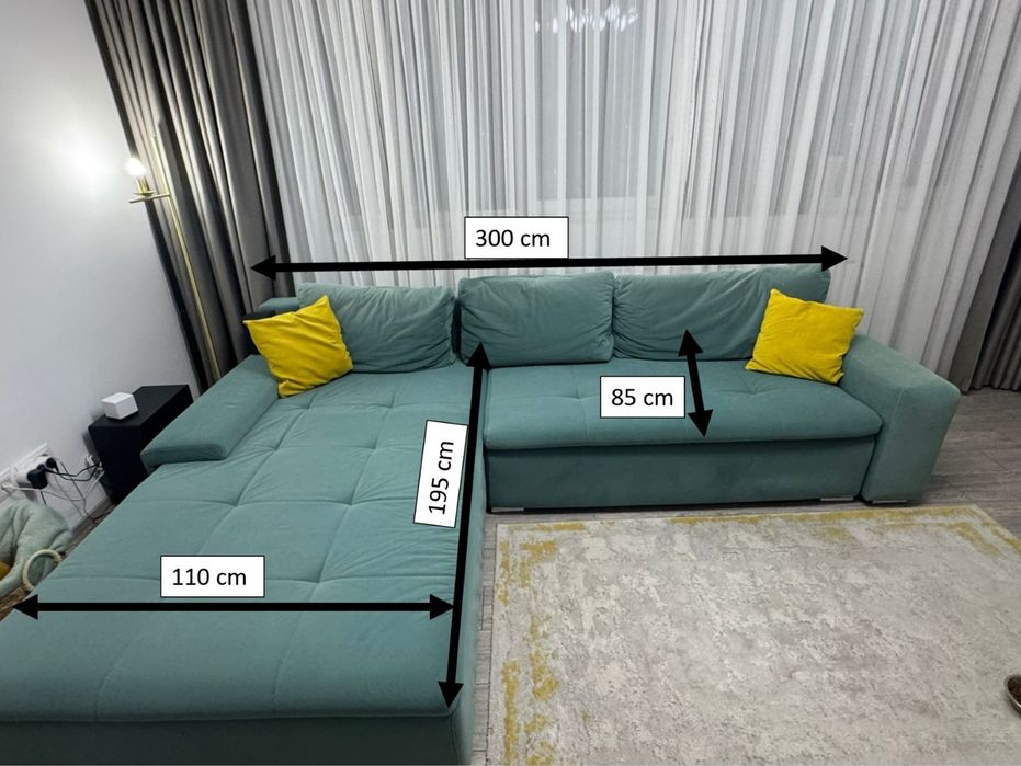 Vand canapea extensibila cu lada de depozitare si material impermeabil