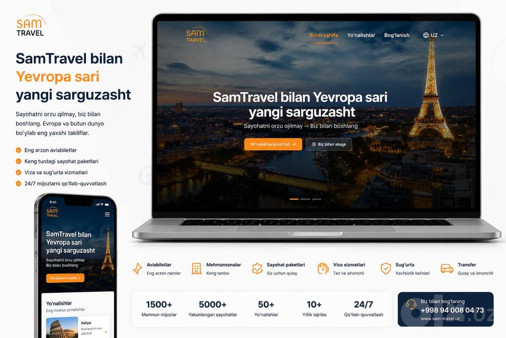 Sayt yaratish | Telegram Bot | Internet do‘kon | CRM | Mobil ilova