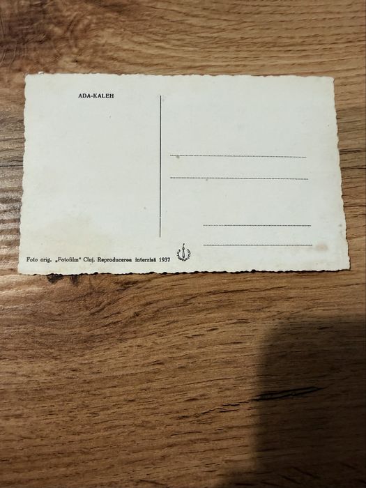 Carte Postala cu Insula scufundata Ada Kaleh (1937)