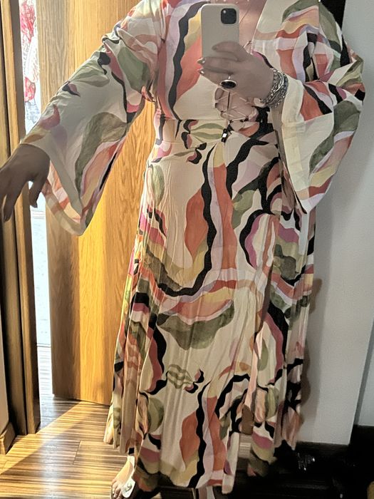 Superba rochie de vara H&M snururi si fente - XL