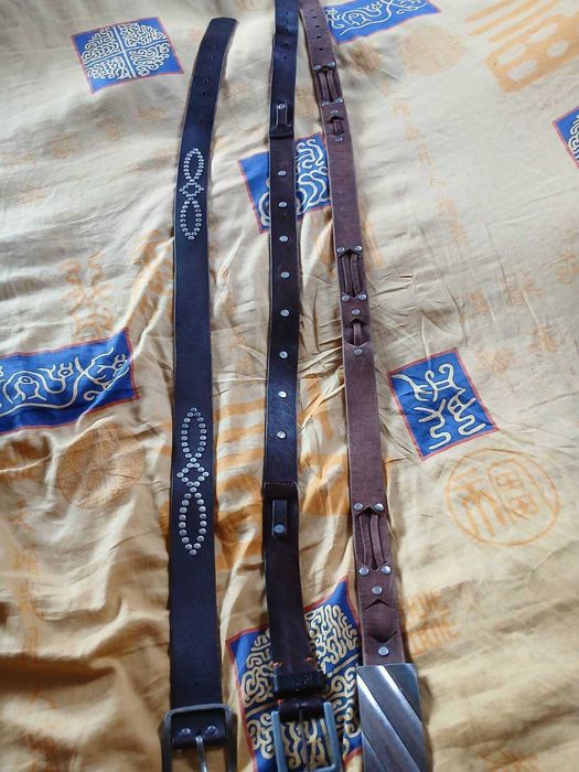 Мъжки кожен и текстилен колан