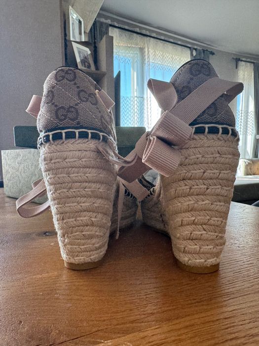 Gucci дамски сандал еспадрили платформа wedge sandal