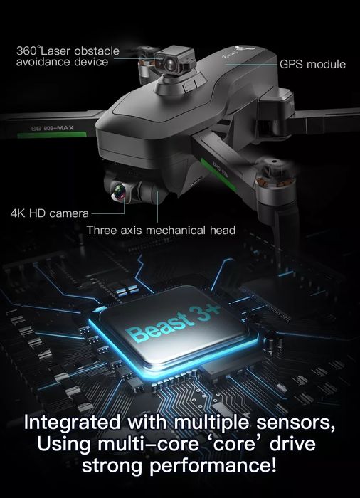 Drona cu 3 axe gimbal,Camera  14Mpx,4K,Gps,3000Metri,5G,urmărire,Noua