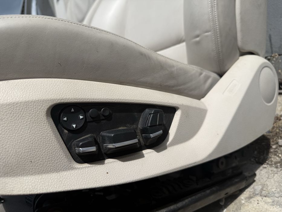 Комфорт рекаро кожен салон за Bmw F07 ( бял салон кожа мемори комфорт рекаро ел надуване памет чупещ гръб ) ( Бмв ф07 )