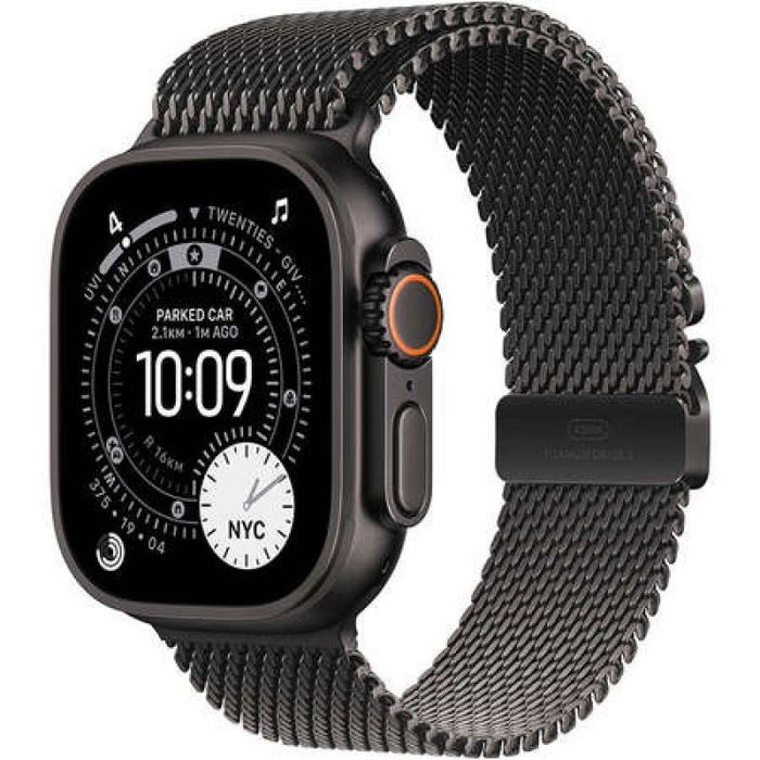Apple Watch Ultra 3 49mm Black Titanium Curea Milanese Loop M Sigilat