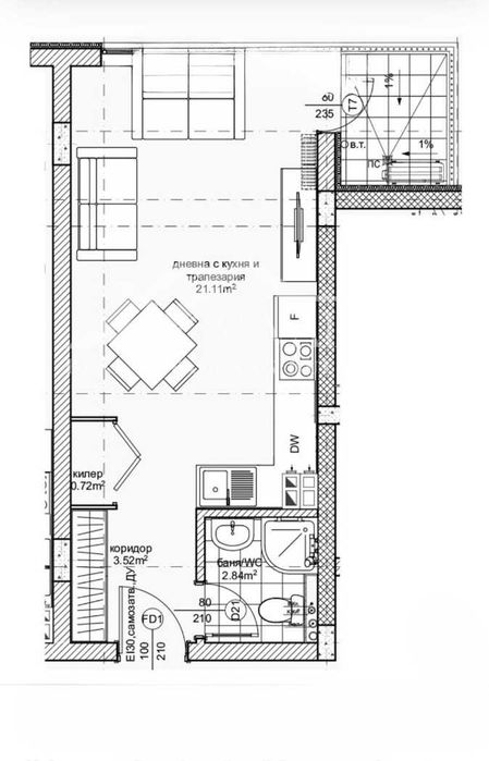 Продава се Едностаен апартамент в Варна, Възраждане 1 - 41 кв.м за 856 €/кв.м - Снимка #13