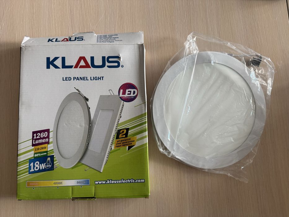 Продам новые встраиваемые светодиодные панели KLAUS LED Panel Light.