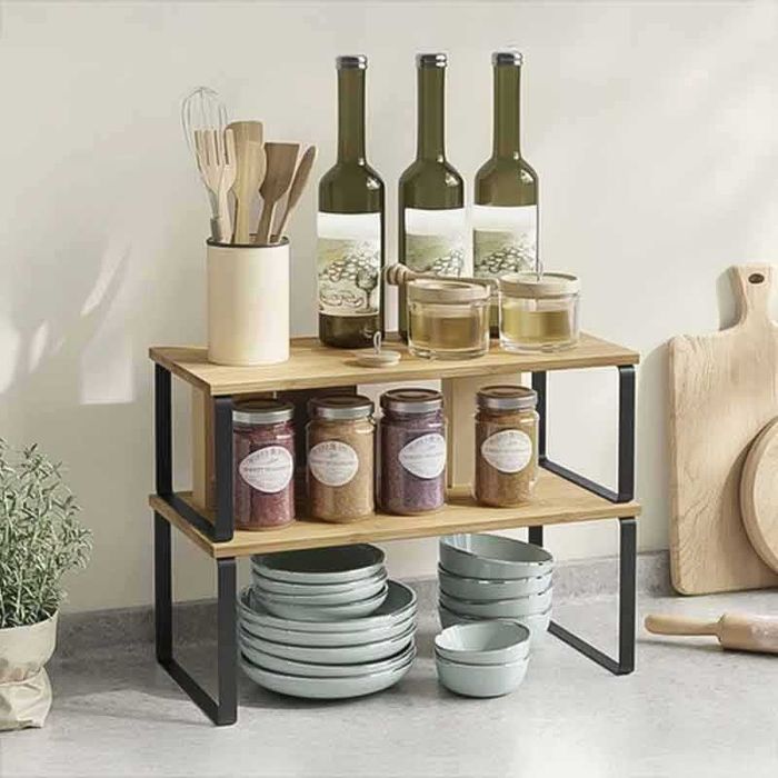 Бамбукова кухненска етажерка – комплект от 2 броя, Ruhhy