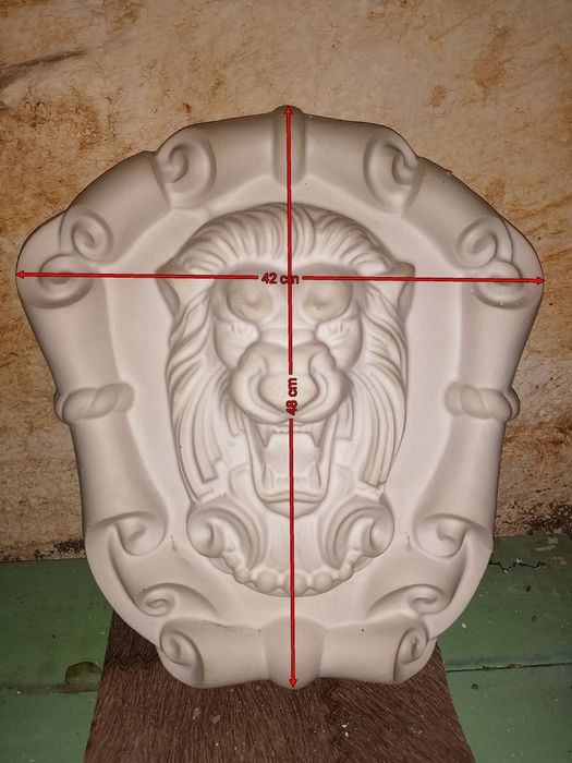 Лев декор. Голова льва. Гипс.