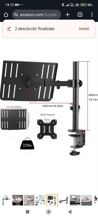 Suport stand laptop/monitor prindere de masa 17-34 inch