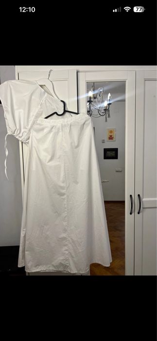 Set H&M fustă albă de vară maxi și top S