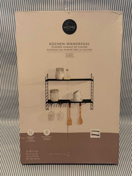 Raft de perete bucătărie Home Creation-2 niveluri+suport cupe &linguri
