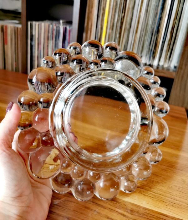 Антикварен масивен  диско  пепелник 1970г. Walther Glass