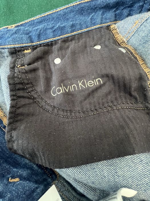 Blugi eleganti, bleumarin, de la Calvin klein Jeans, marimea 30x32, straight ankle, high-rise