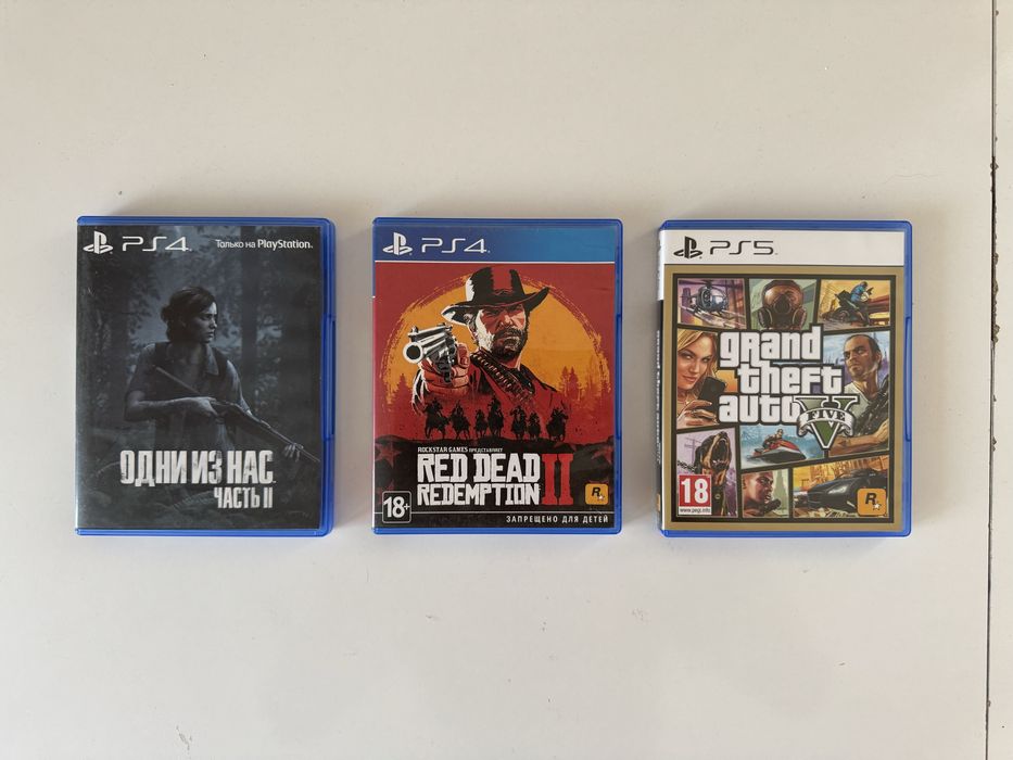 The Last of Us Part 2, Red Dead Redemption 2, GTA 5 (игры на ps4/ps5)
