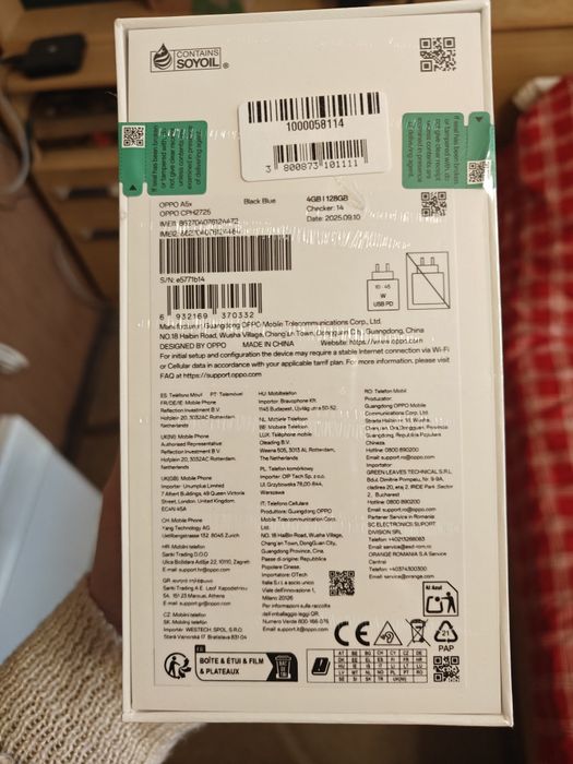 ЧИСТО НОВИ! Телефон OPPO A5x + безжични слушалки ttec