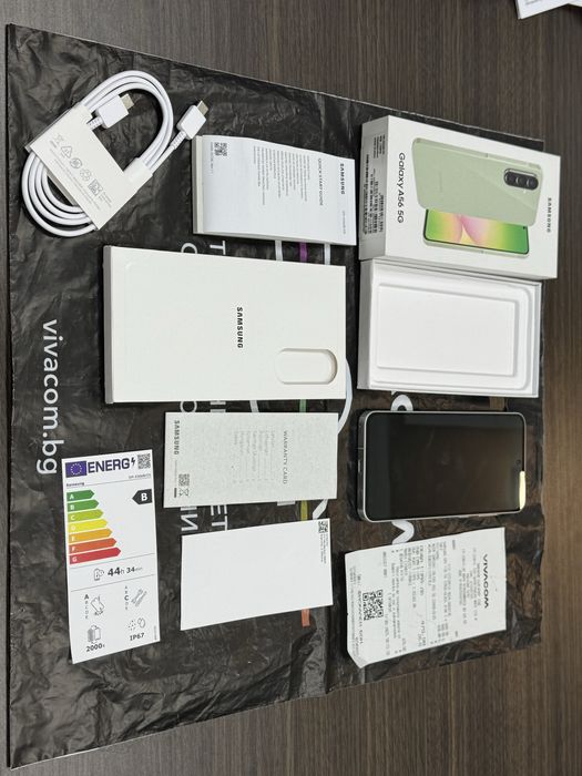 128GB Samsung a56 5G Vivacom Гаранция 2027г. Olive
