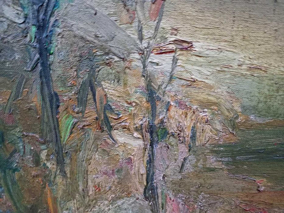 Tablou vechi - marginea padurii - semnat I. Tuculescu