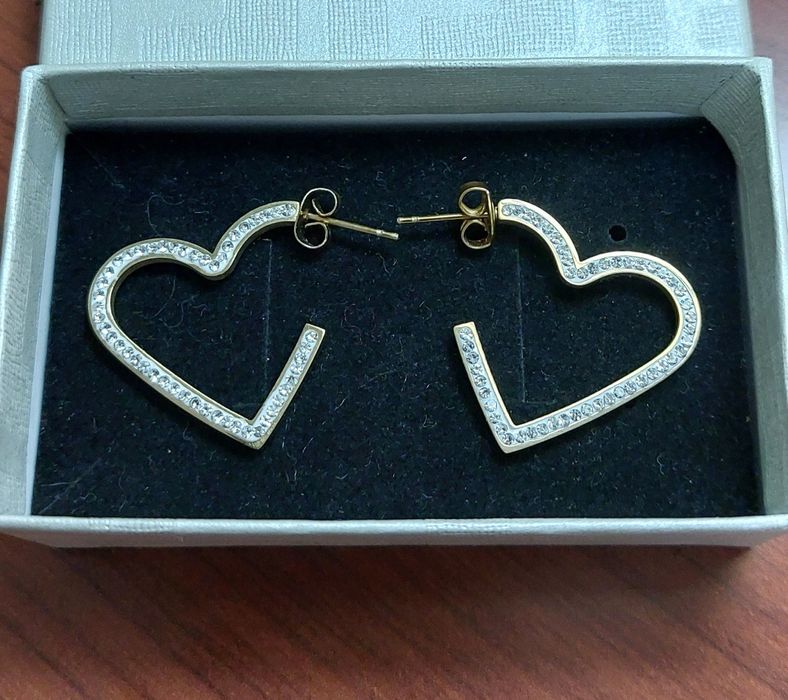 Обеци "СЪРЦЕ"със циркони