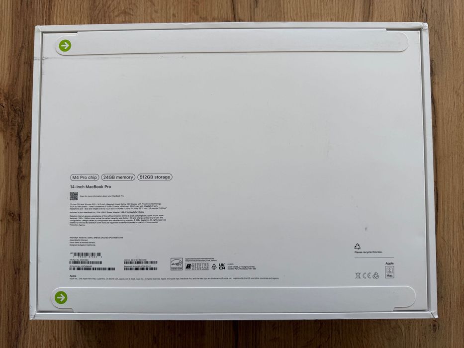 ЧИСТО НОВ MacBook Pro 14" M4 PRO Chip 12-CPU/16-GPU/24GB RAM/512GB SSD