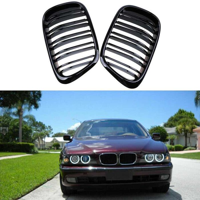 Двойни Бъбреци за БМВ Е39/BMW Е39 (1997-2003) черен гланц -  М дизайн