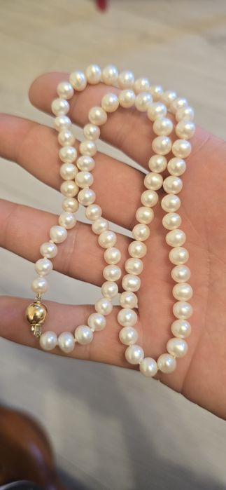 Aur 18 k cu perle naturale okazie