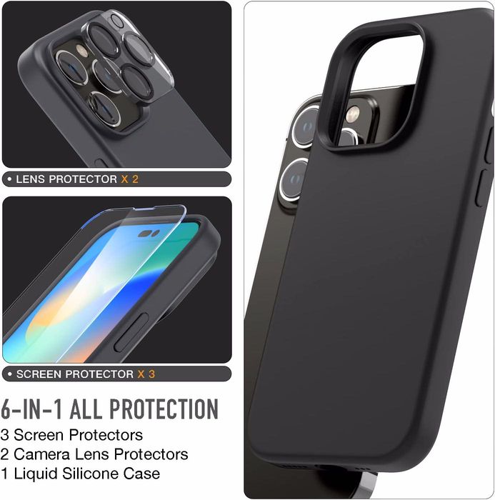 Set Protectie iPhone 14 Pro Max Trianium 6 in 1
