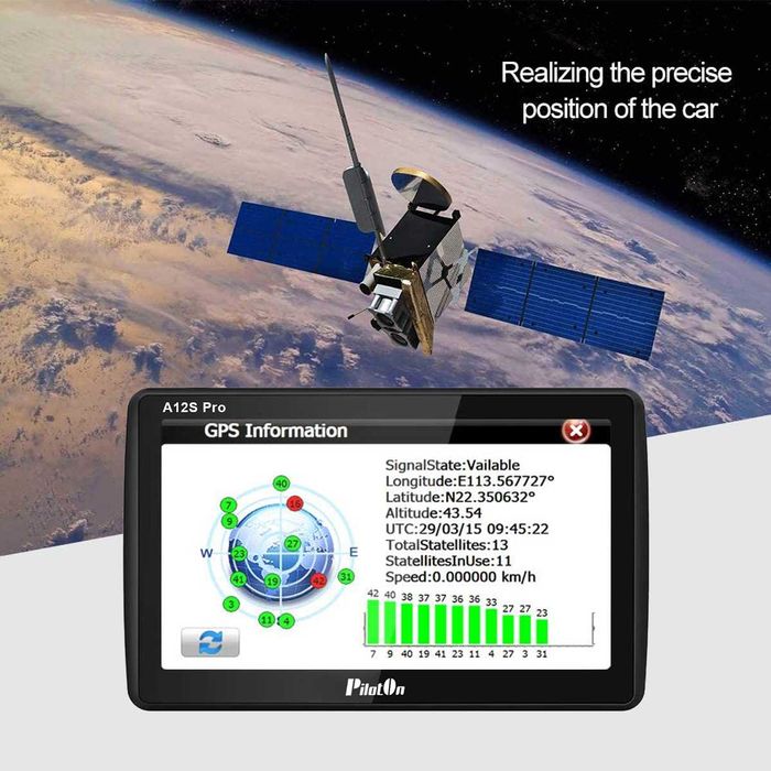 GPS PilotOn A12S Pro harti 2025 Camion, TIR full EUROPA, WiFi, TMC