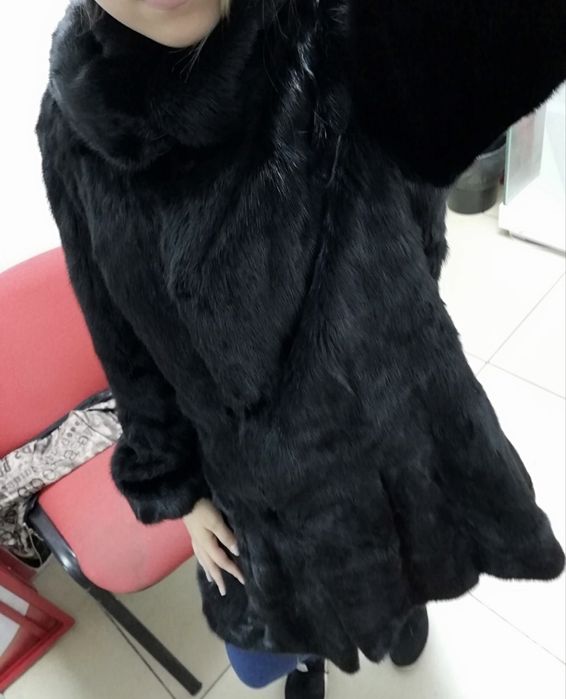 Норковая шуба с капюшоном
