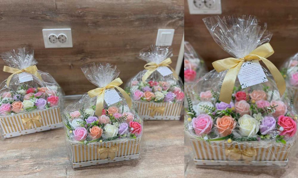 Букет от сапунени рози Подарък за рожден ден, 8 Март,годишнина, юбилей