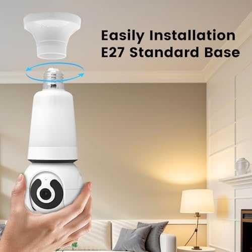 Нова 1080P WiFi крушка камера със сензор, цветно нощно виждане, аудио