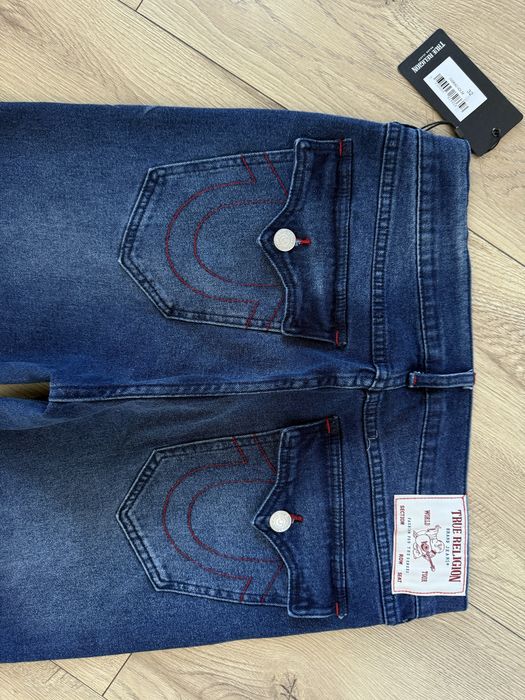 Blugi TRUE RELIGION Ricky Relaxed Straight Albastru Barbati | Marime 32 x 34 (Talie 84 cm)