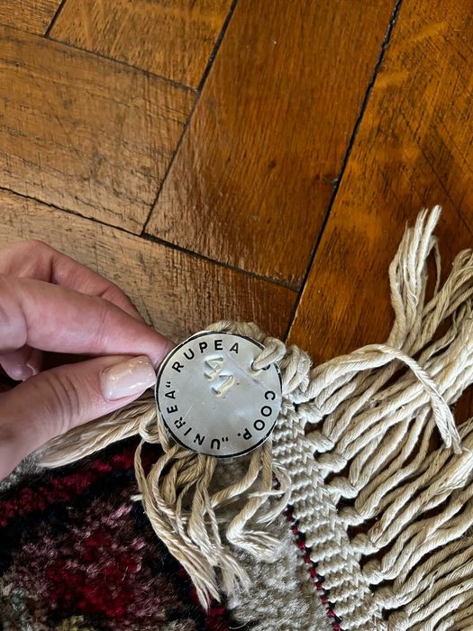 Covor de lux din lână 100% – lucrat manual, autentic Rupea, anii ’80 –