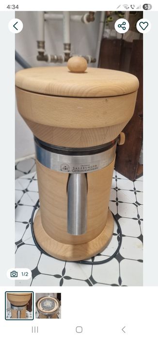 Moara de cereala austriaca MT18 fara plastic. Doar lemn, inox si corun