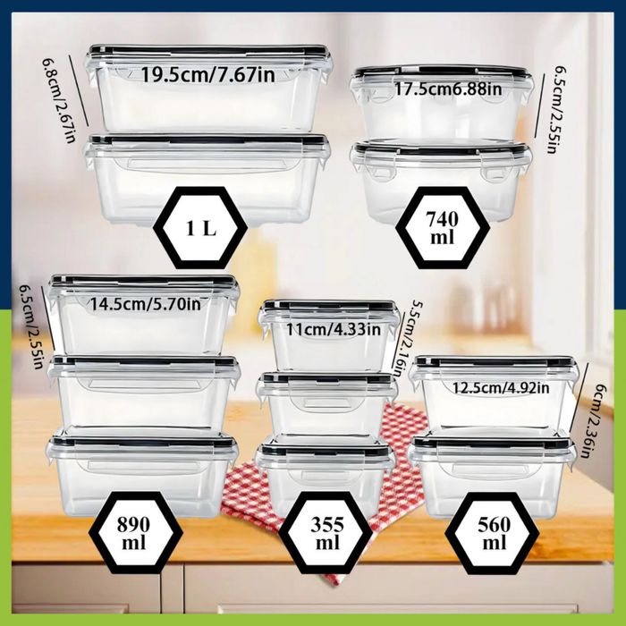 Комплект от 12 кутии за обяд