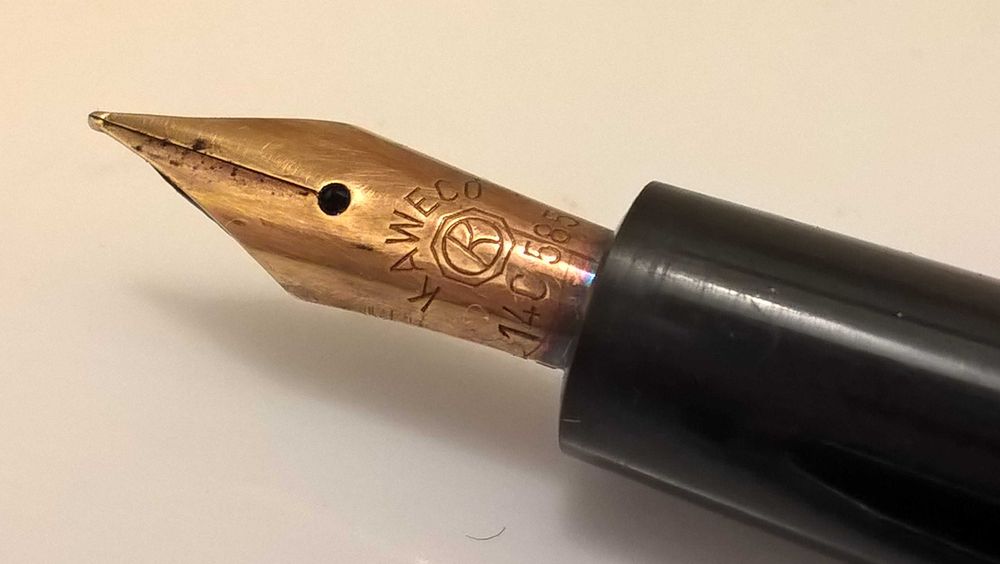 Kaweco 21 F stilou cu piston colectie 1935 celuloid functional penita originala 14c gold 585 model rar