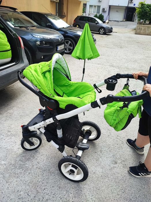 Бебешка количка Adbor Zarra 3in1 зелена