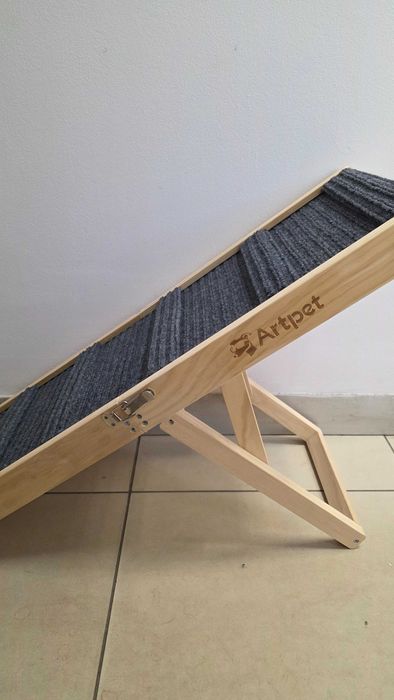 Rampă pliabilă Artpet pentru câini, reglabilă 34–53 cm, până la 20 kg, gri