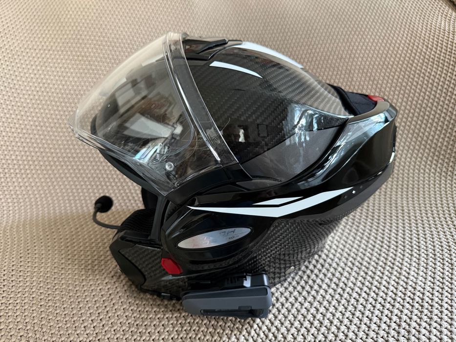 Cască moto ScorpionTech Evo Carbon plus Cardo packtalk edge