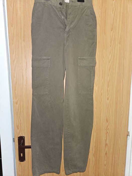 pantaloni cargo kaki stradivarius marimea 34