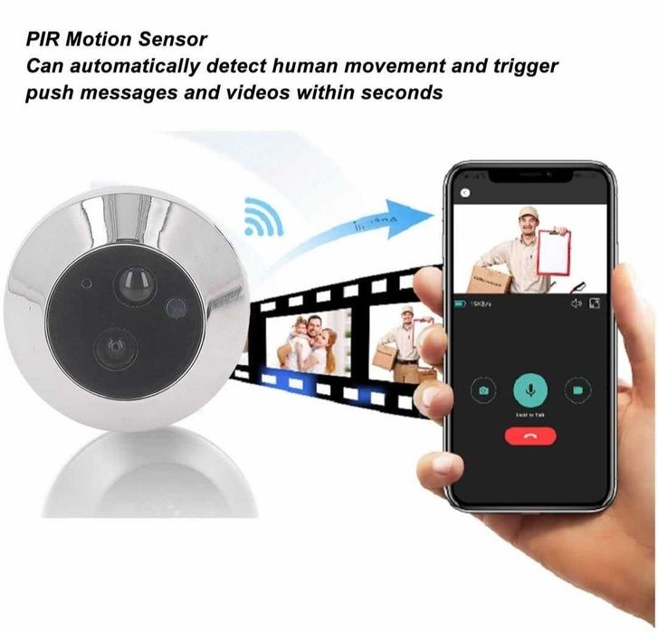 Sonerie cu camera 1080P, unghi 120°, ecran 4,3 inch, wireless