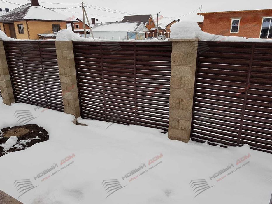 Забор жалюзи металлический