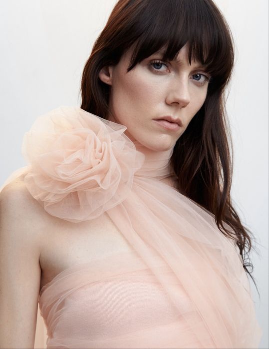 Бледо розов топ от шифон