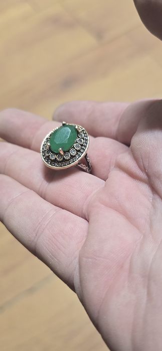 Inel din argint smarald